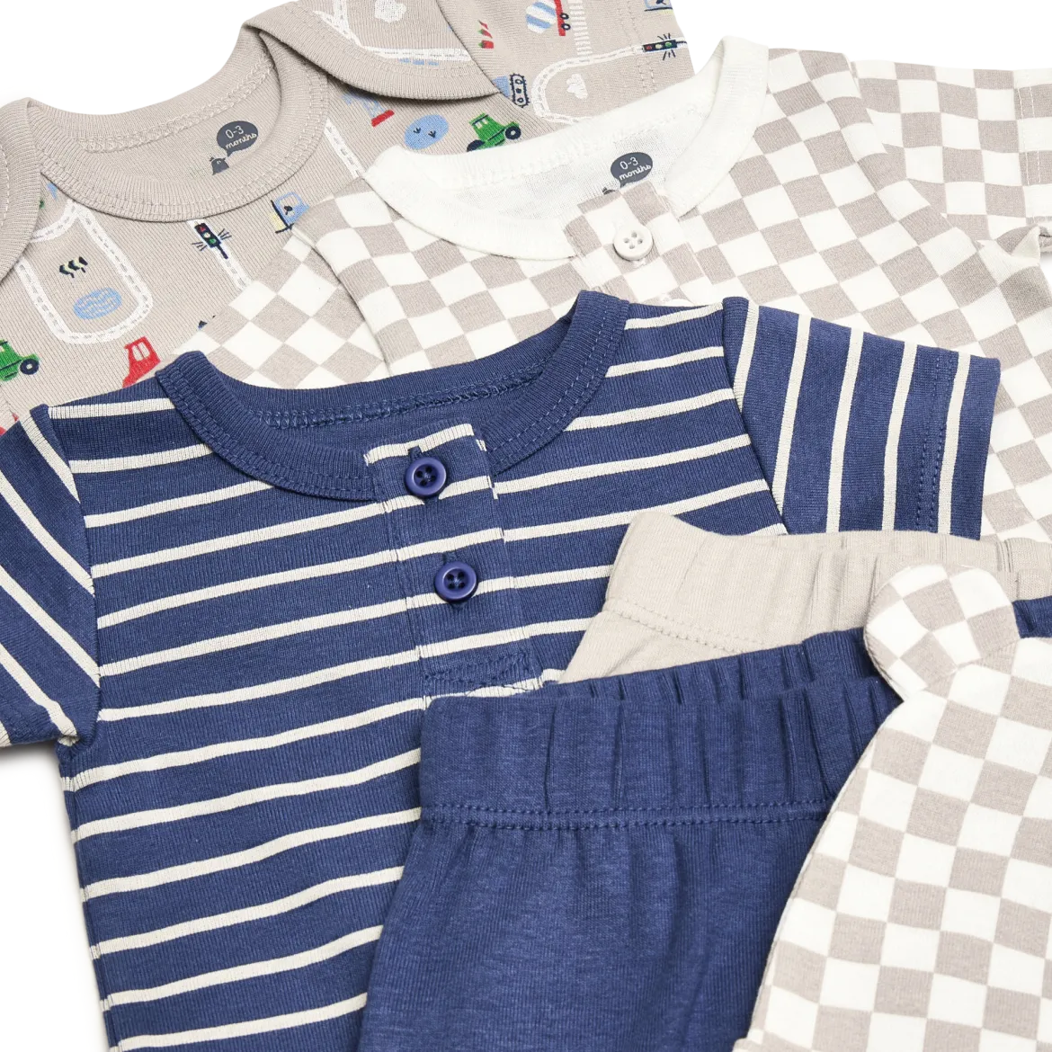 Organic Cotton Bodysuit, Pant & Hat Set (6 Piece)