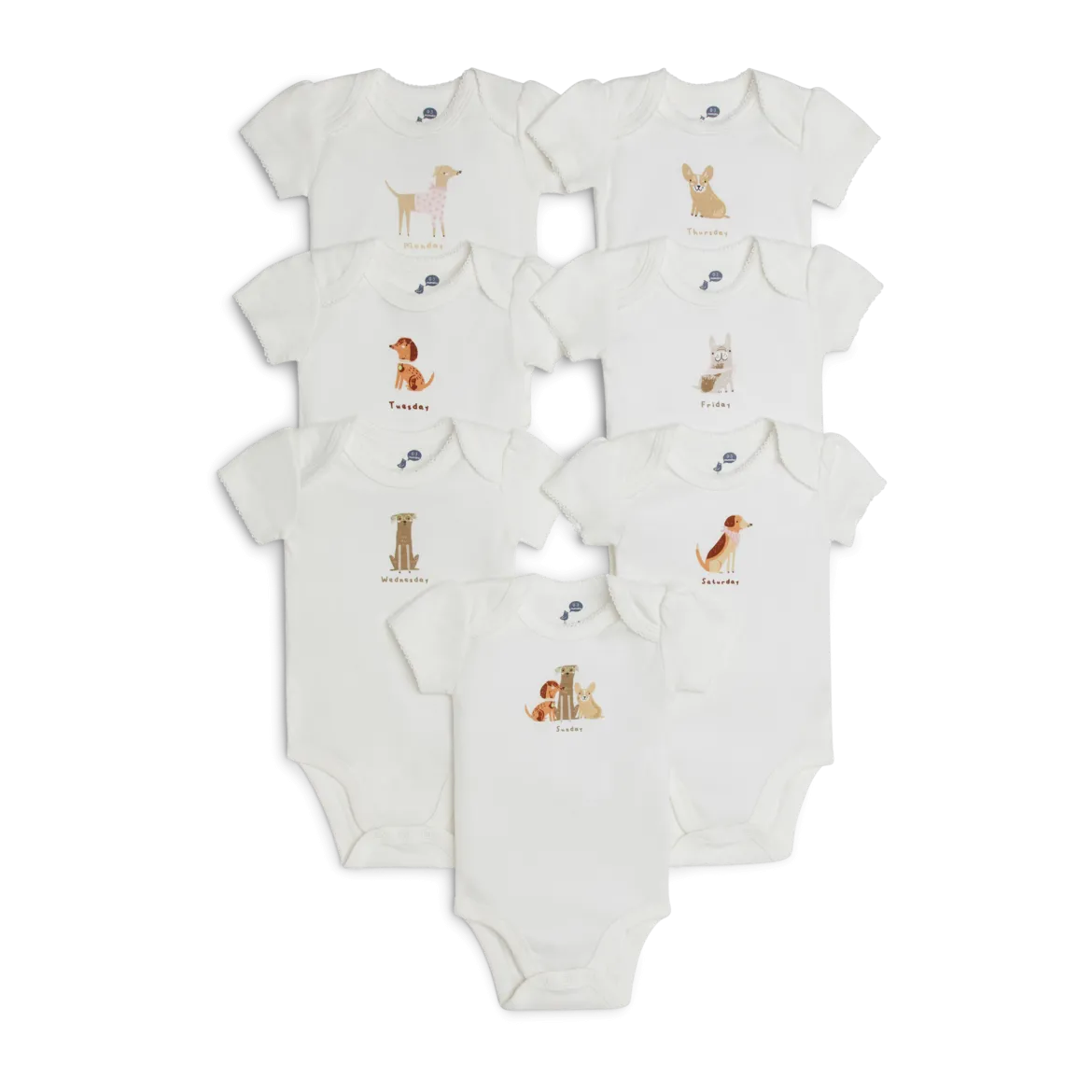 Organic Cotton Days Of The Week Bodysuit (7 Pack)