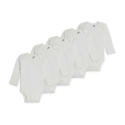 Organic Cotton Long-Sleeve Solid Bodysuits (5 Pack)