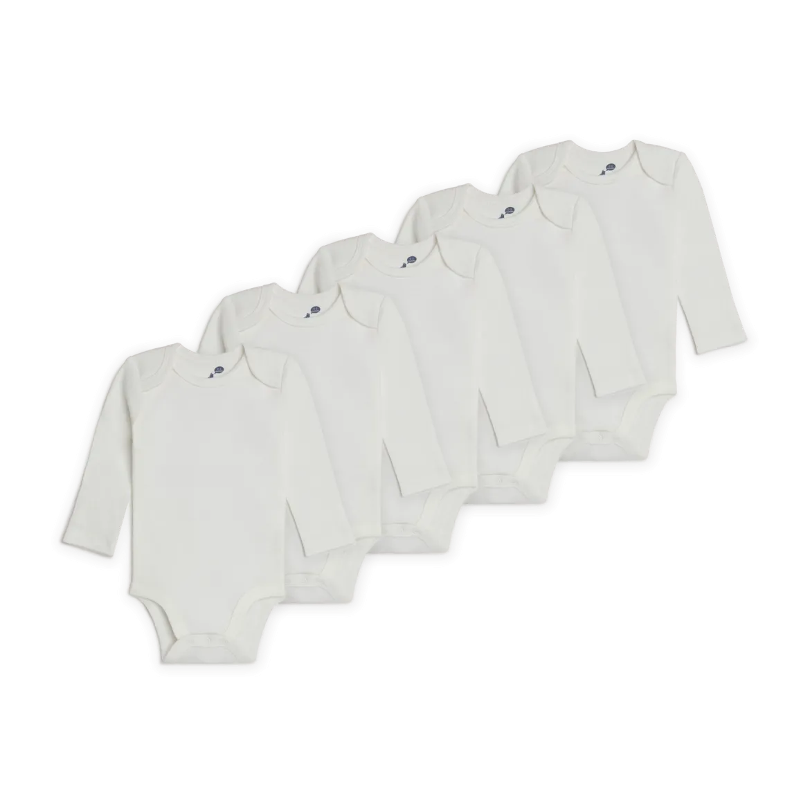 Organic Cotton Long-Sleeve Solid Bodysuits (5 Pack)