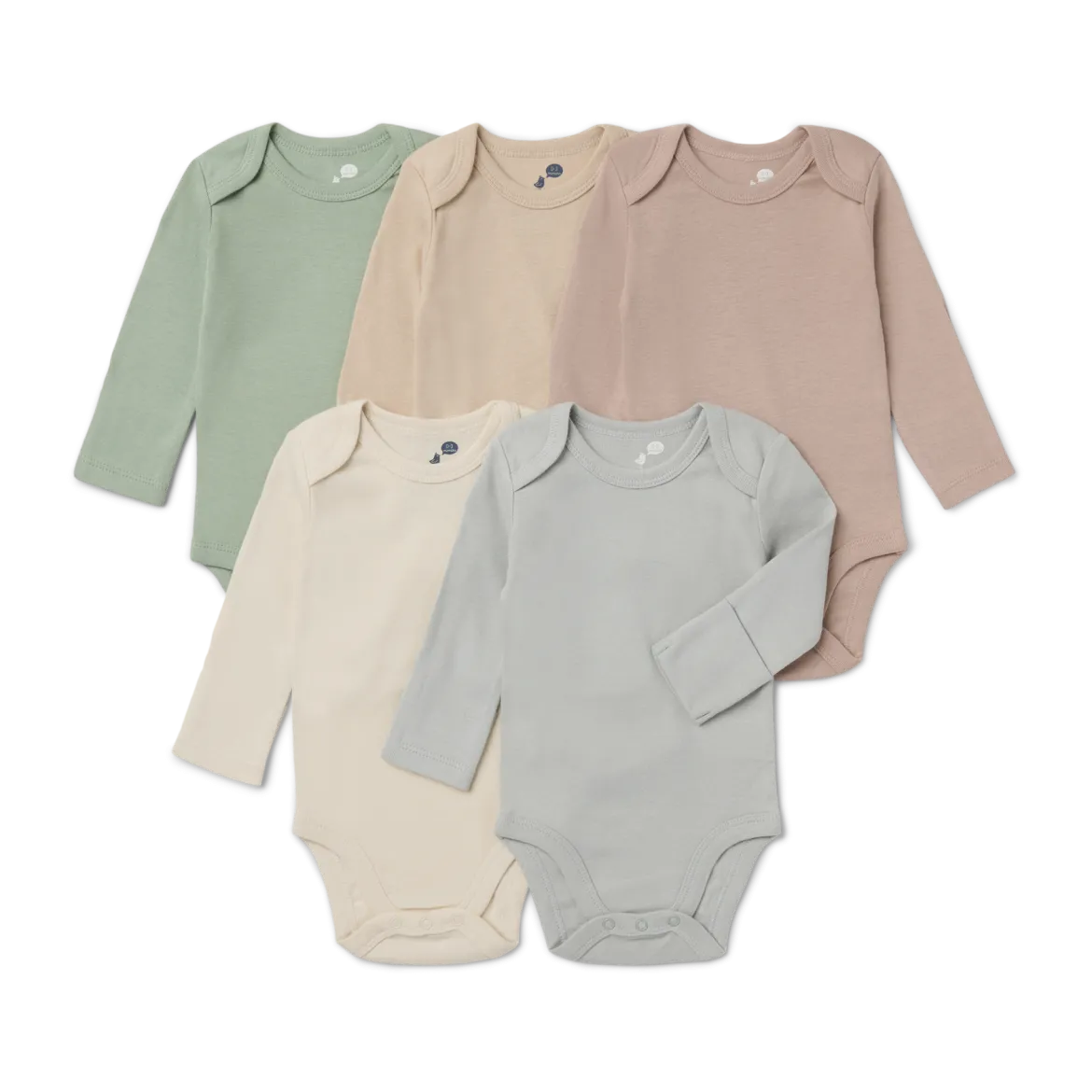 Organic Cotton Long-Sleeve Solid Bodysuits (5 Pack)