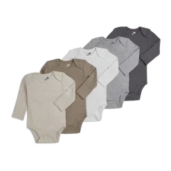 Organic Cotton Long-Sleeve Solid Bodysuits (5 Pack)