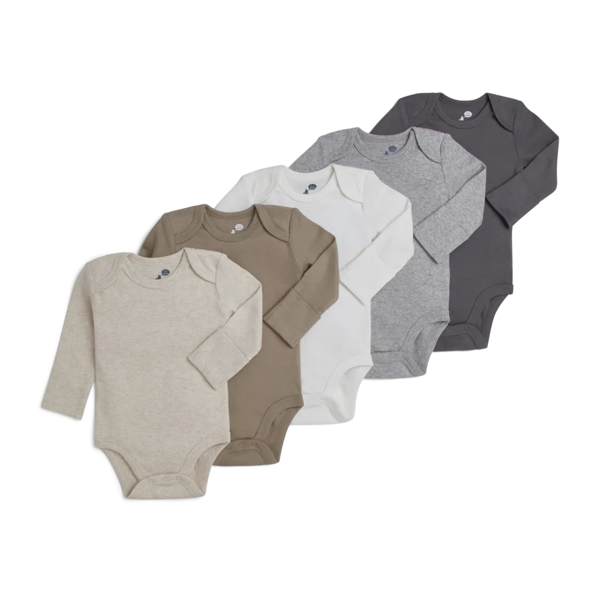 Organic Cotton Long-Sleeve Solid Bodysuits (5 Pack)