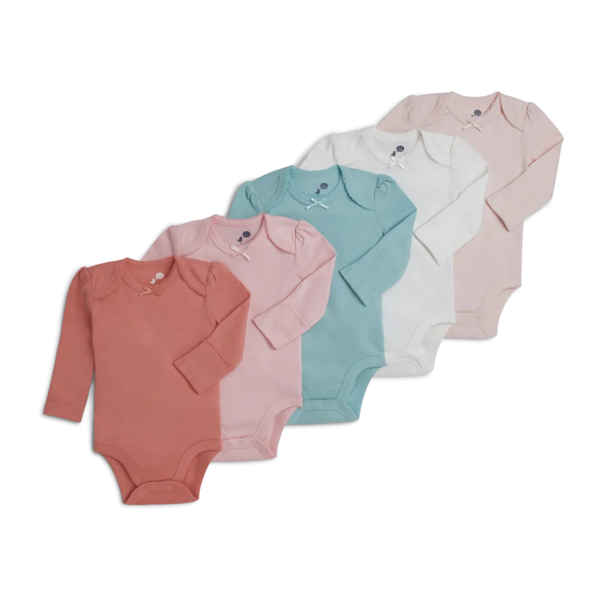 Organic Cotton Long-Sleeve Solid Bodysuits (5 Pack)