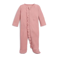 Organic Cotton Ruffle Waffle Footie