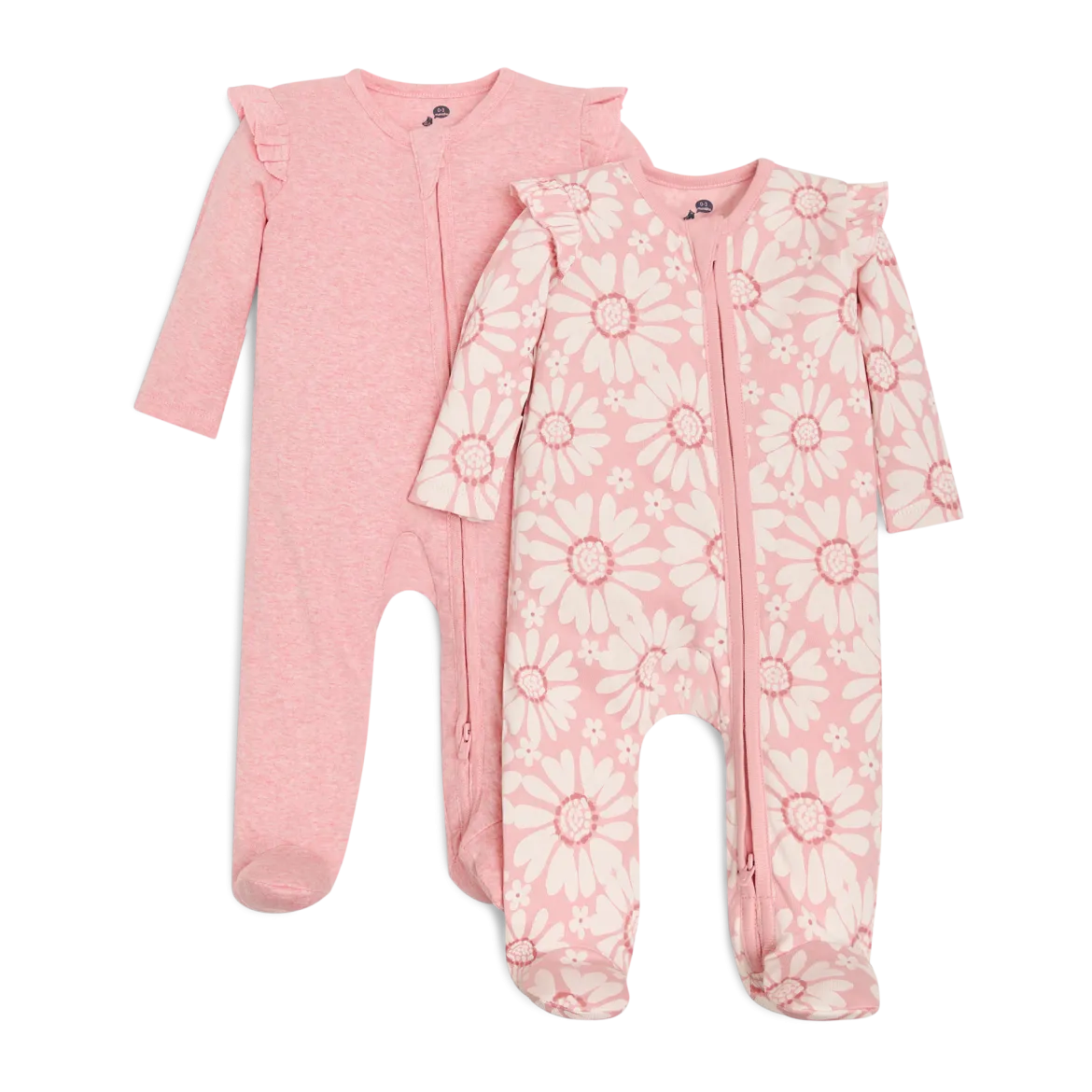 Organic Cotton Ruffle 2-Way Zip Footie (2 Pack)