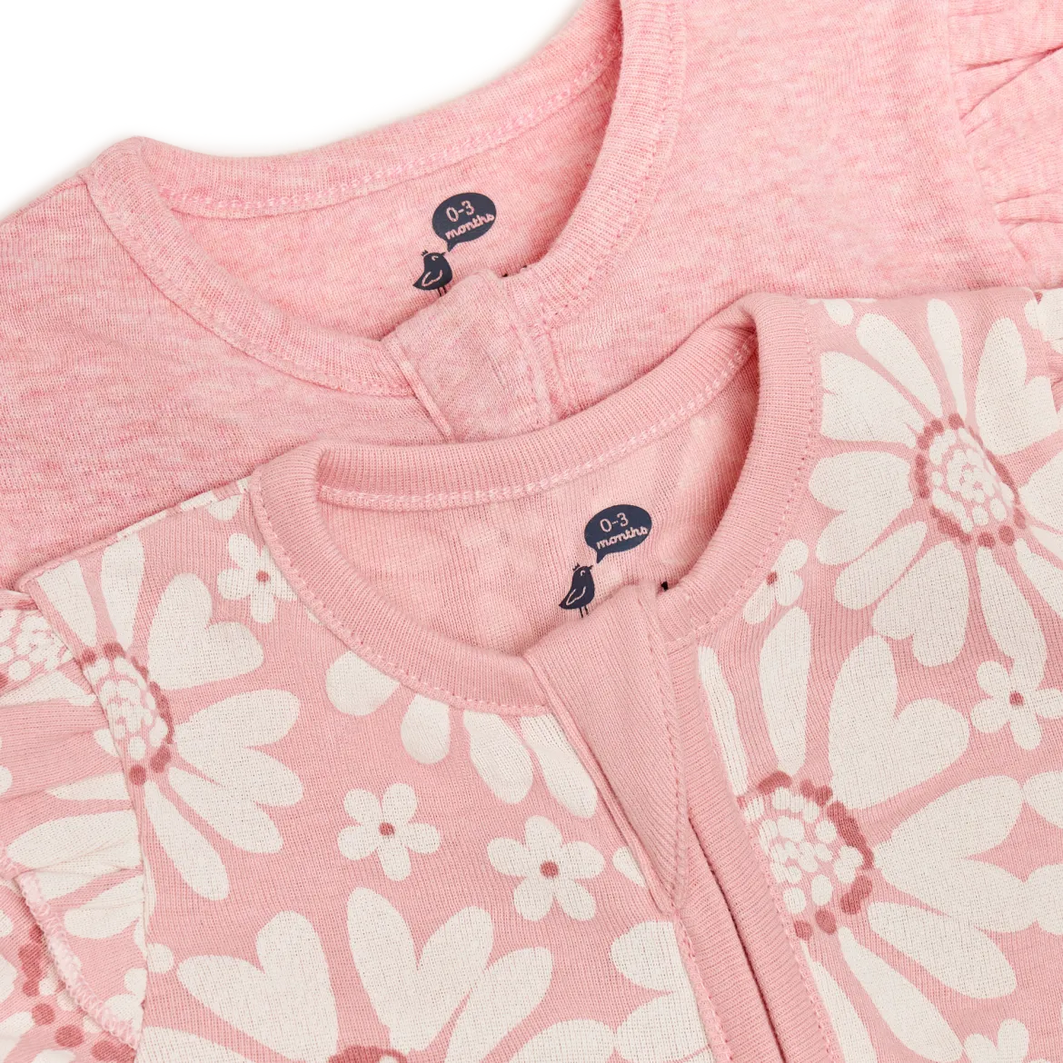 Organic Cotton Ruffle 2-Way Zip Footie (2 Pack)