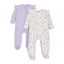 Organic Cotton Ruffle 2-Way Zip Footie (2 Pack)