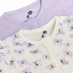 Organic Cotton Ruffle 2-Way Zip Footie (2 Pack)