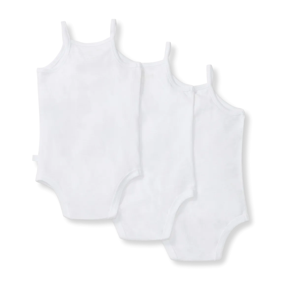 Organic Cotton Set of 3 Solid Camisole Bodsuits