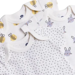 Organic Cotton Short-Sleeve Printed Bodysuit (5 Pack)