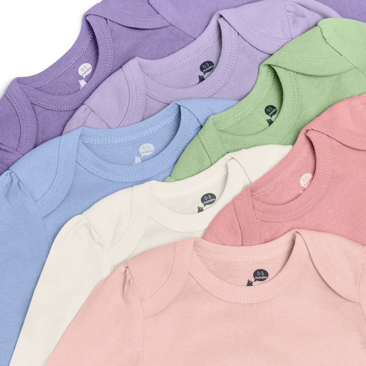 Organic Cotton Solid Long Sleeve Bodysuit (7 Pack)