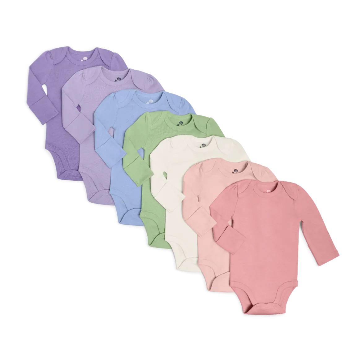 Organic Cotton Solid Long Sleeve Bodysuit (7 Pack)