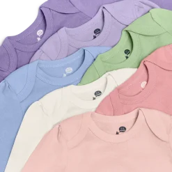 Organic Cotton Solid Long Sleeve Bodysuit (7 Pack)