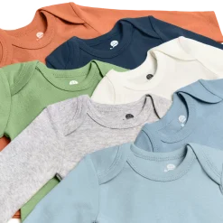 Organic Cotton Solid Long Sleeve Bodysuit (7 Pack)