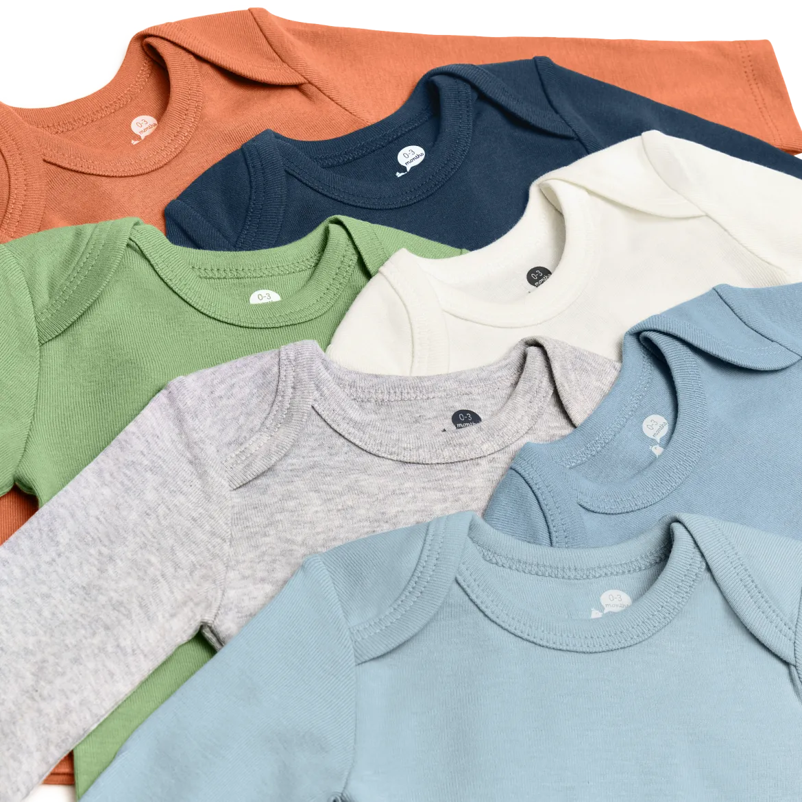 Organic Cotton Solid Long Sleeve Bodysuit (7 Pack)