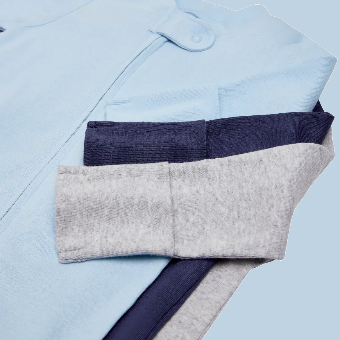 Organic Cotton Solid Zipper Footie (3 Pack)