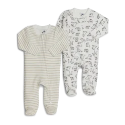Organic Cotton 2-Way Zip Footie (2 Pack)