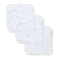 Organic Cotton Woven Terry Solid Washcloths (3 Pack)