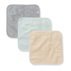 Organic Cotton Woven Terry Solid Washcloths (3 Pack)