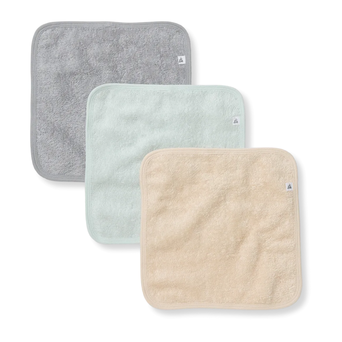 Organic Cotton Woven Terry Solid Washcloths (3 Pack)