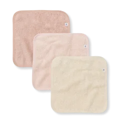 Organic Cotton Woven Terry Solid Washcloths (3 Pack)
