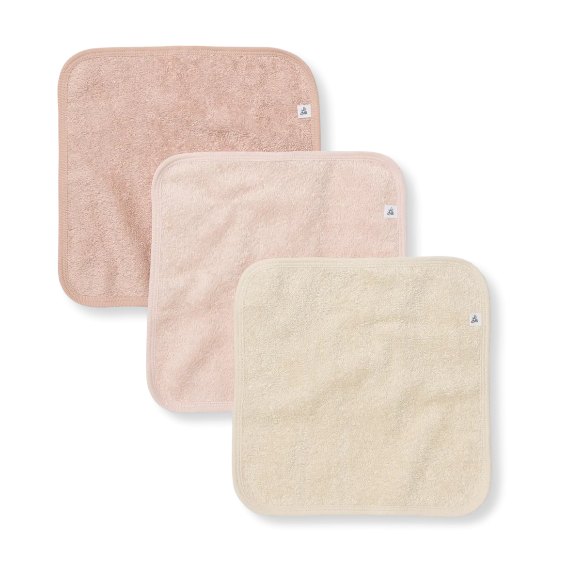 Organic Cotton Woven Terry Solid Washcloths (3 Pack)