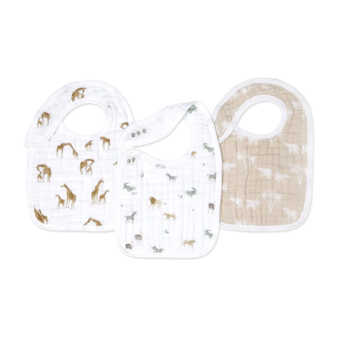 Organic Muslin Snap Bibs (3 Pack)