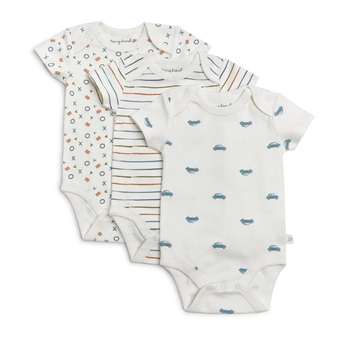 Organic Printed Short Sleeve Bodysuit (3 Pack)