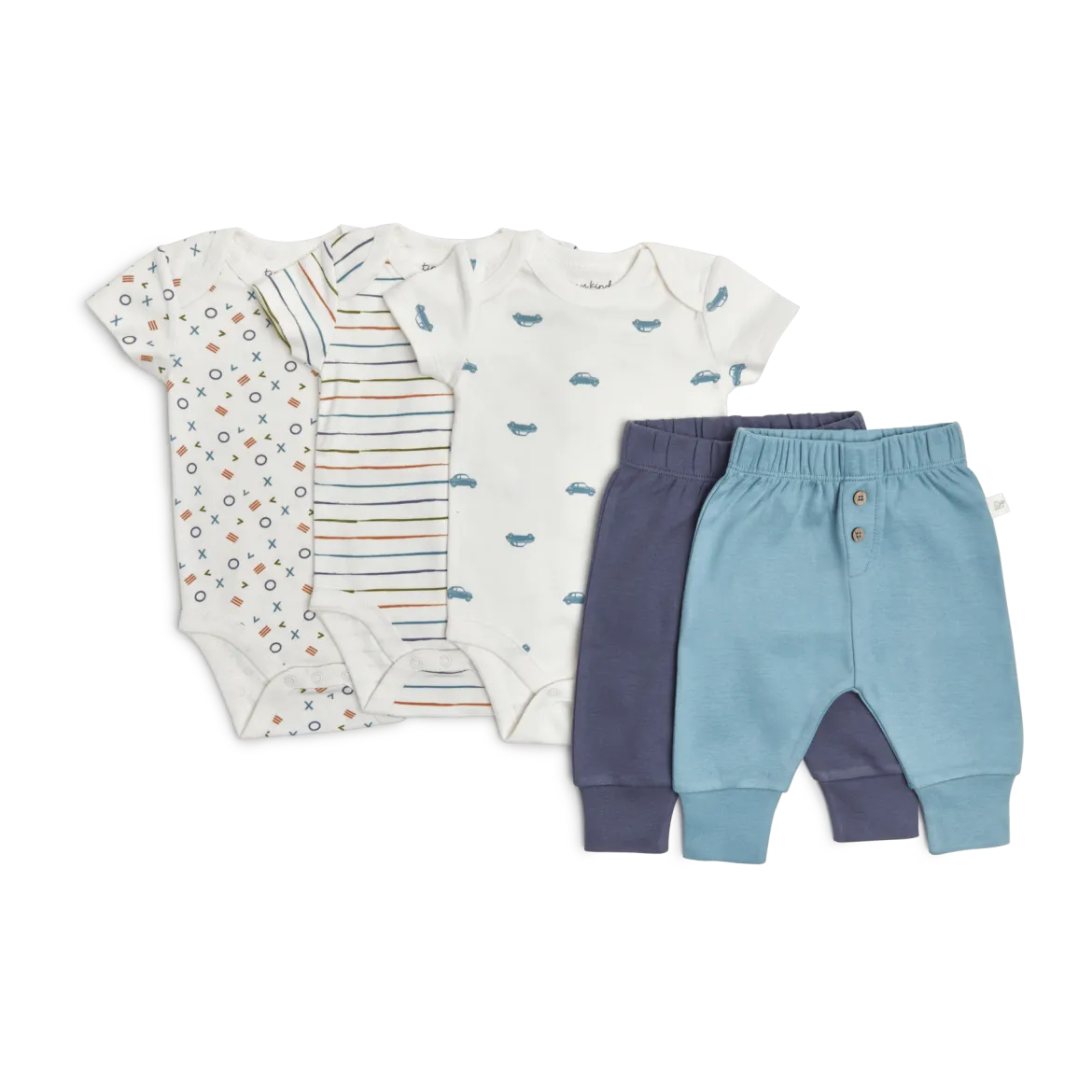 Organic Printed Short Sleeve Bodysuit (3 Pack)