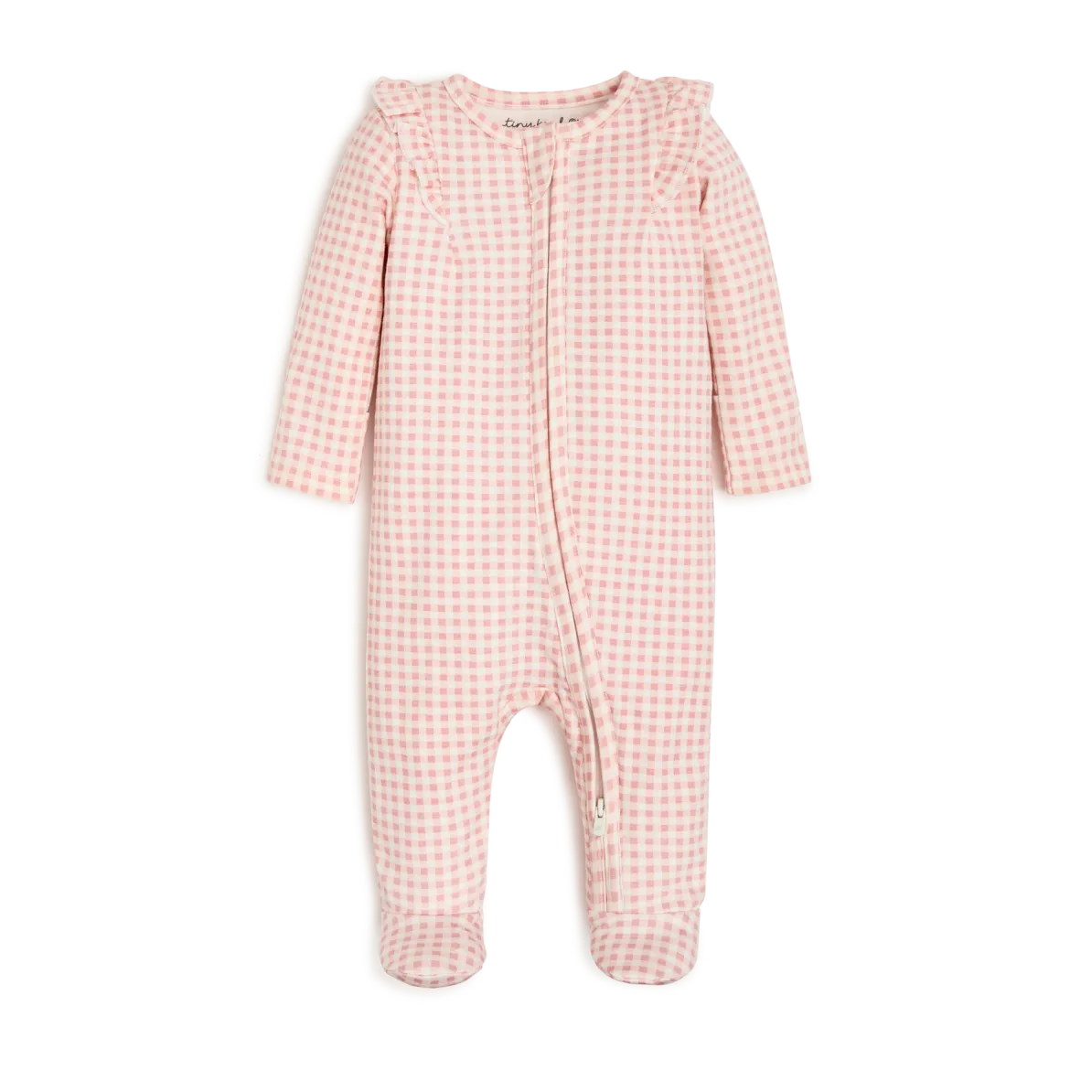 Organic Ruffle Cotton Printed 2-Way Zip Footie