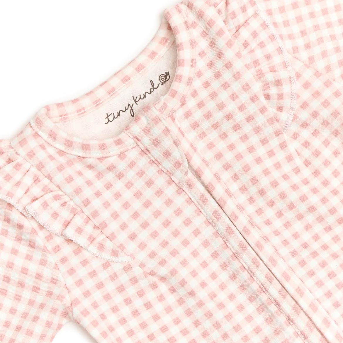 Organic Ruffle Cotton Printed 2-Way Zip Footie