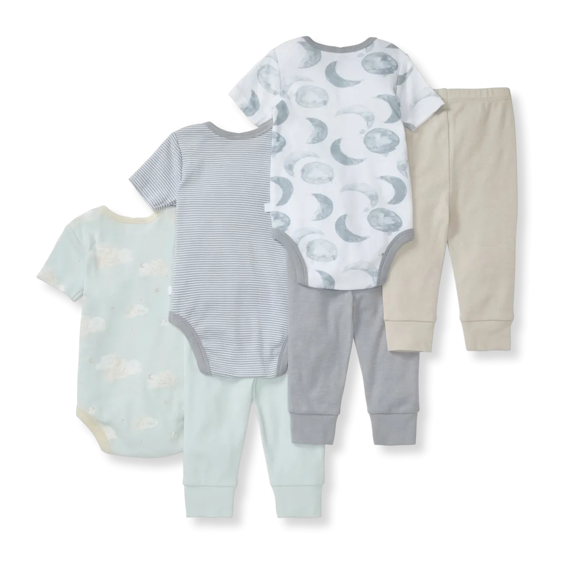 Organic Short Sleeve Bodysuit & Pant Set (3 Pack)