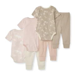 Organic Short Sleeve Bodysuit & Pant Set (3 Pack)