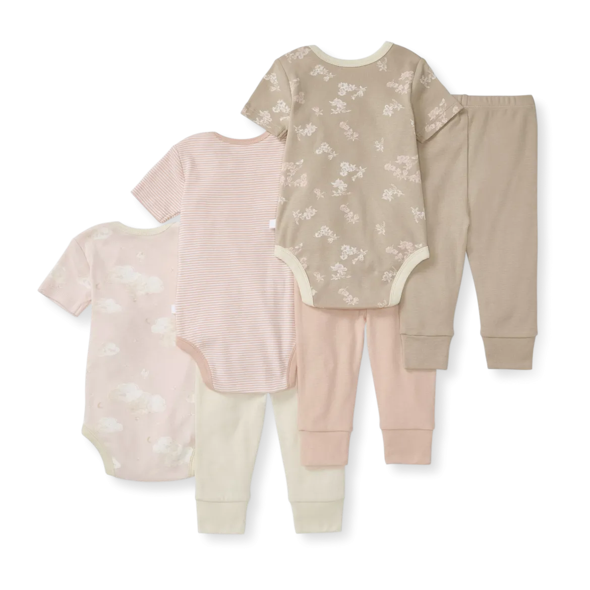 Organic Short Sleeve Bodysuit & Pant Set (3 Pack)