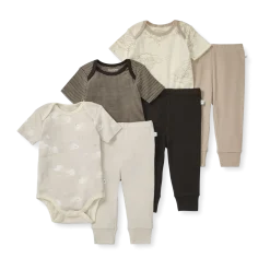 Organic Short Sleeve Bodysuit & Pant Set (3 Pack)