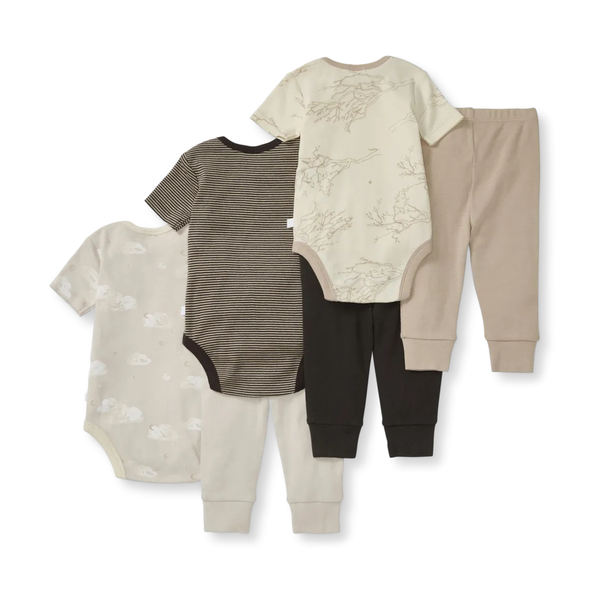 Organic Short Sleeve Bodysuit & Pant Set (3 Pack)