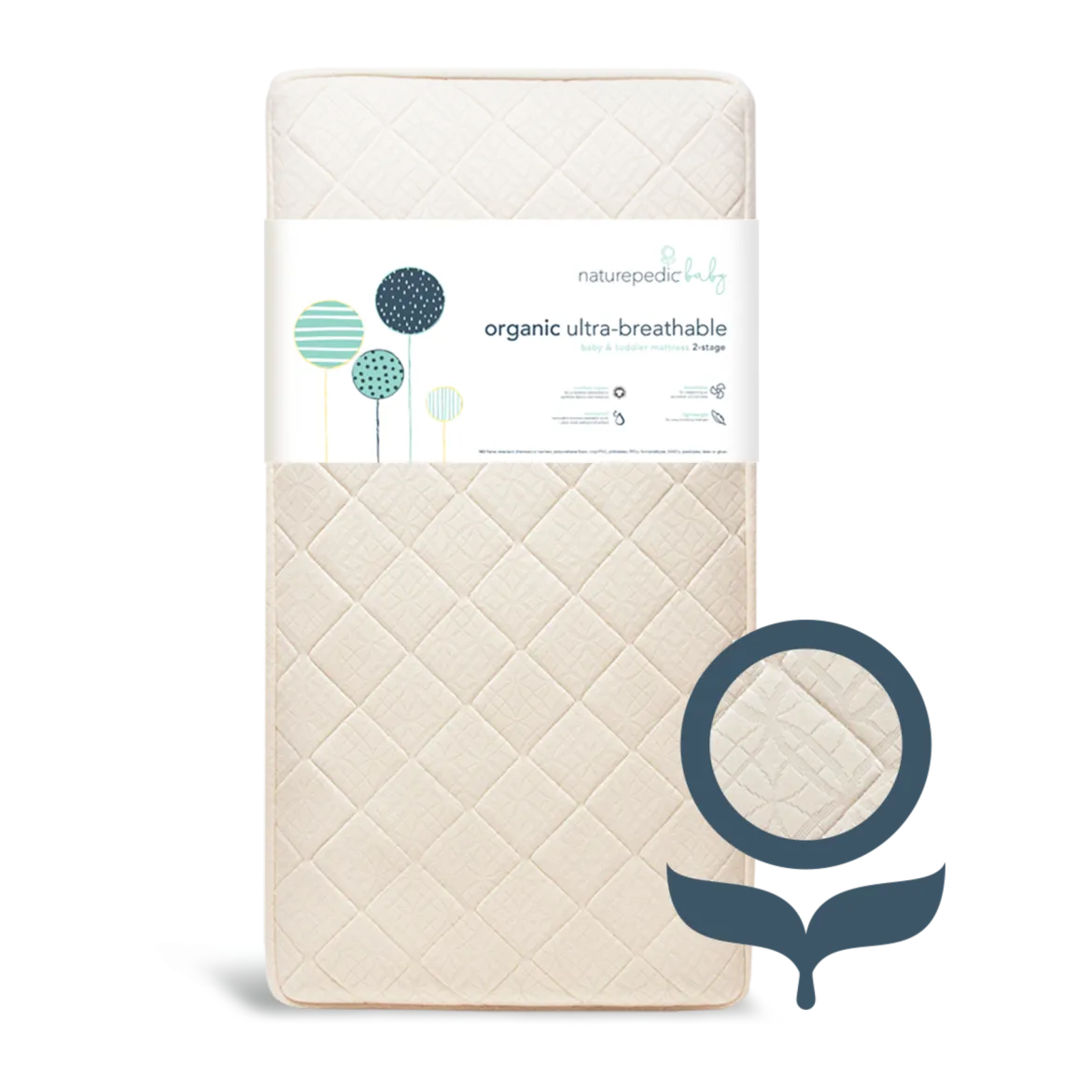 Organic Ultra Breathable Lightweight 2-Stage Mattress with Washable Cover