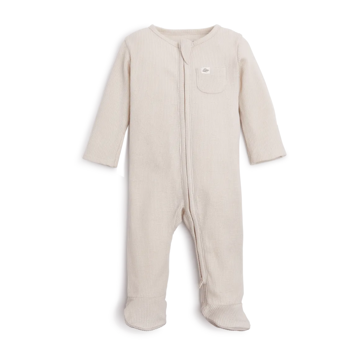 Organic Waffle Ruffle Zipper Footie (2 Pack)