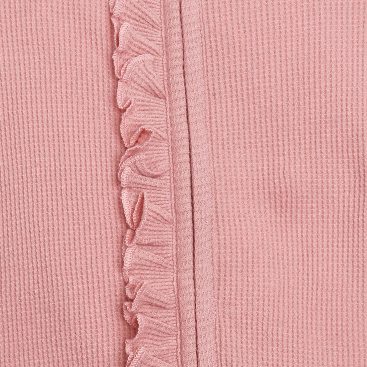 Organic Waffle Ruffle Zipper Footie (2 Pack)