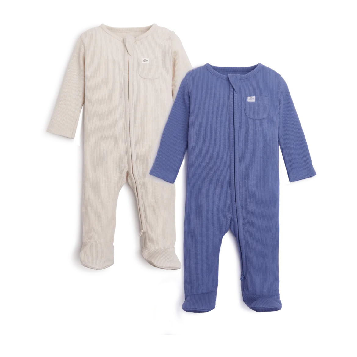 Organic Waffle Zipper Footie (2 Pack)