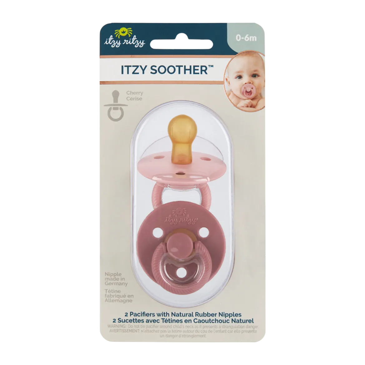 2-Pack Natural Rubber Pacifiers