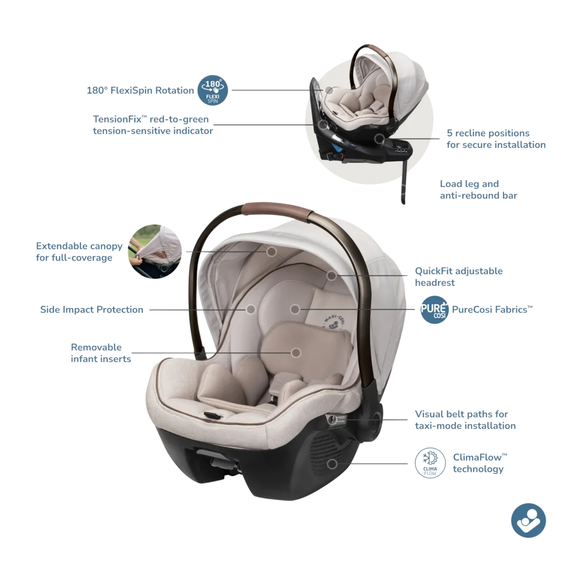 Peri 180 Rotating Infant Car Seat