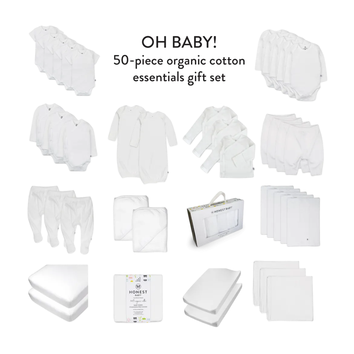 50-Piece Organic Cotton Oh Baby Gift Set