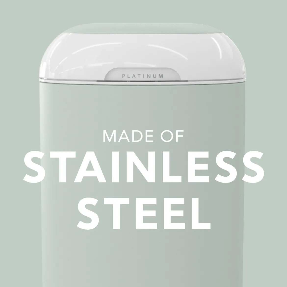 Platinum Stainless Steel Diaper Pail with Easy Roll Refill Bags