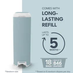Platinum Stainless Steel Diaper Pail with Easy Roll Refill Bags