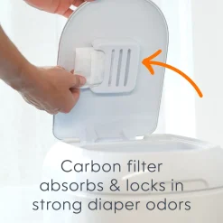 Platinum Stainless Steel Diaper Pail with Easy Roll Refill Bags