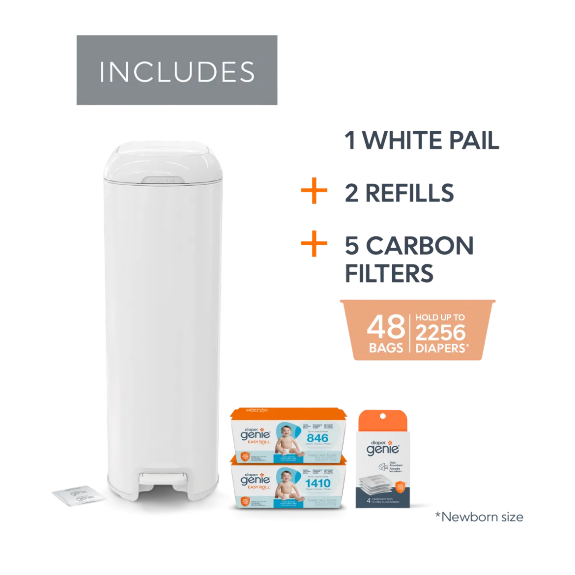 Platinum Stainless Steel Diaper Pail Gift Set