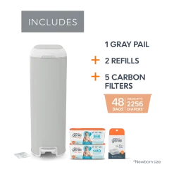 Platinum Stainless Steel Diaper Pail Gift Set