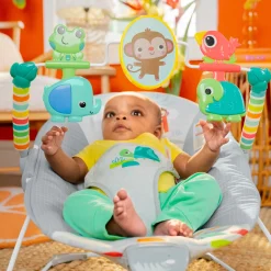 Playful Paradise Vibrating Baby Bouncer with Toys
